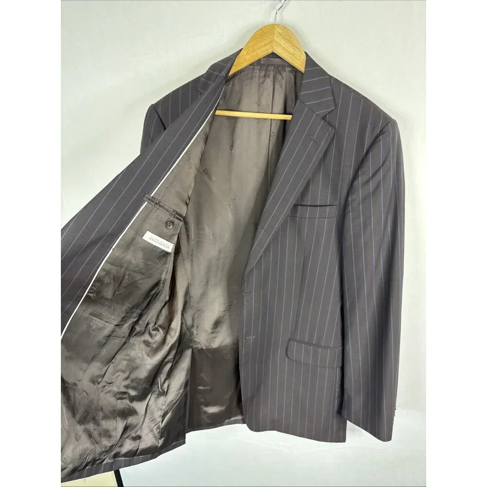 Versace Wool Pinstripe Blazer Sport Coat Mens 42R Designer Luxury Tailored‎